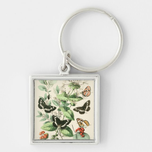 Garden of Butterflies and Flowers Key Ring (Front)