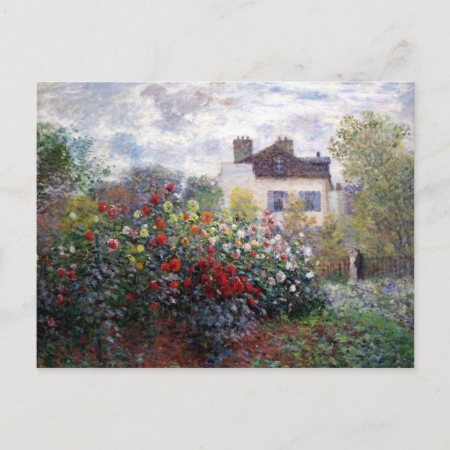 Garden of Dahlias Fine Art Postcard (Front)