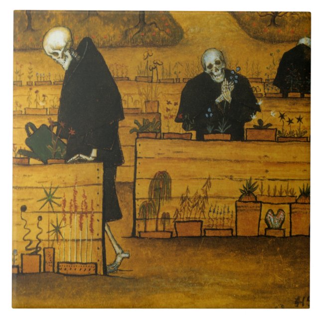 Garden of Death (by Hugo Simberg) Ceramic Tile (Front)