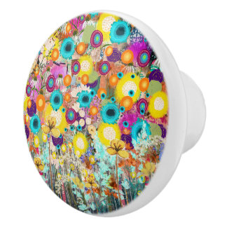 Garden of Dreams - Nature Inspired Floral Art - Ceramic Knob