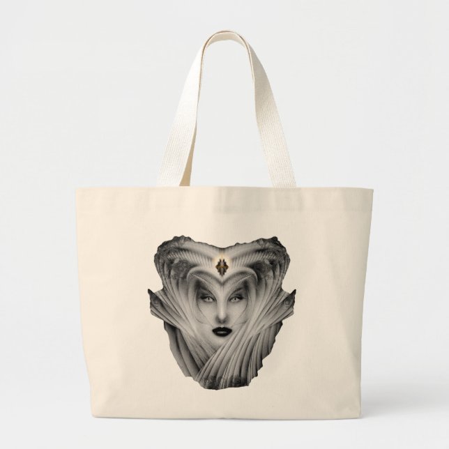 Garden Of Dreams Stone Bust Large Tote Bag (Front)
