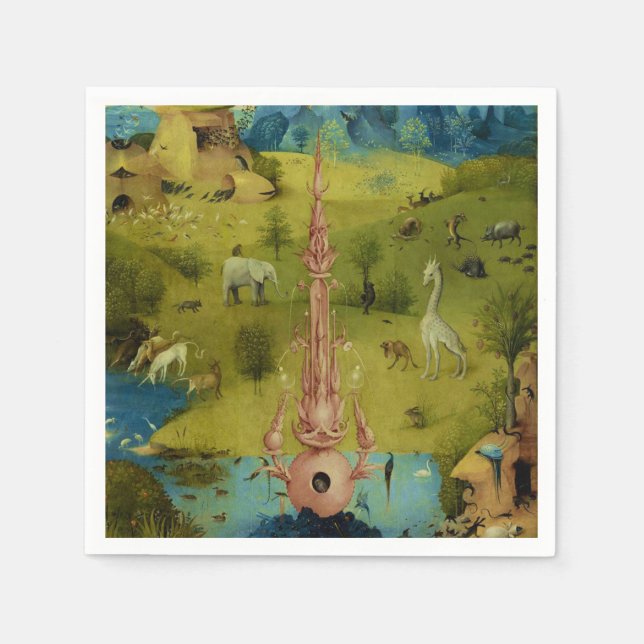 Garden of Eden - Hieronymus Bosch Napkin (Front)