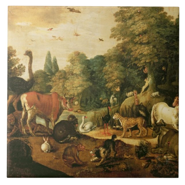Garden of Eden (oil on canvas) Ceramic Tile (Front)