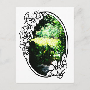 Garden of Eden with White Frame Postcard
