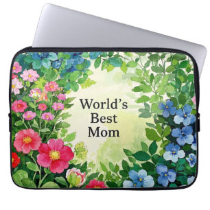 Garden Of Flowers World's Best Mum Laptop Sleeve