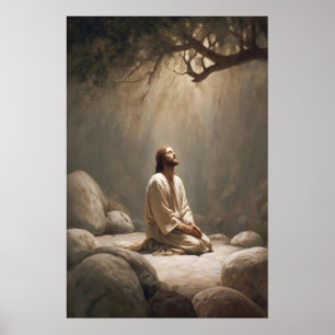 Garden of Gethsemane Jesus Praying Jesus Christian Poster