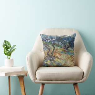 Garden of Gethsemane, Mount of Olives by van Gogh Cushion