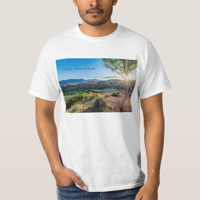 Garden Of Gods Tree Sunburst T-Shirt (Front)