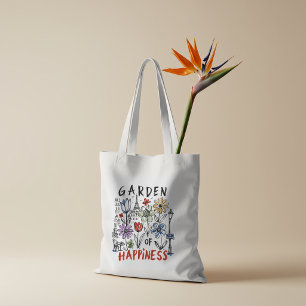 Garden of Happiness – Paris Floral Sketch Tote Bag