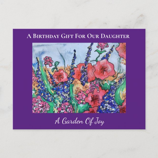 Garden Of Joy Lavender Daughter Birthday Postcard (Front)