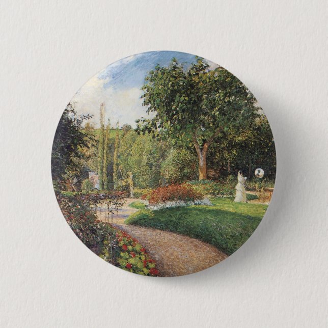 Garden of Les Mathurins at Pontoise by Pissarro 6 Cm Round Badge (Front)