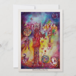 GARDEN OF LOST SHADOWS FAIRIES,BUTTERFLIES Pink Invitation