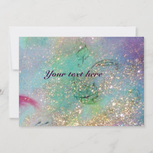 GARDEN OF LOST SHADOWS,MAGIC BUTTERFLY Blue Green Invitation