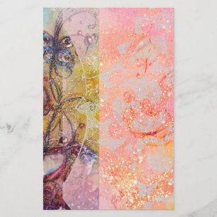 GARDEN OF LOST SHADOWS /MAGIC BUTTERFLY PLANT Pink Stationery