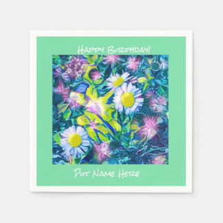 Garden of Love Wildflowers Birthday Napkins