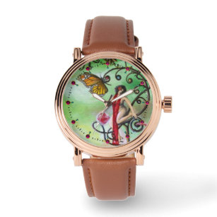 GARDEN OF MELISSA Magic Butterfly and Lady in Red Watch