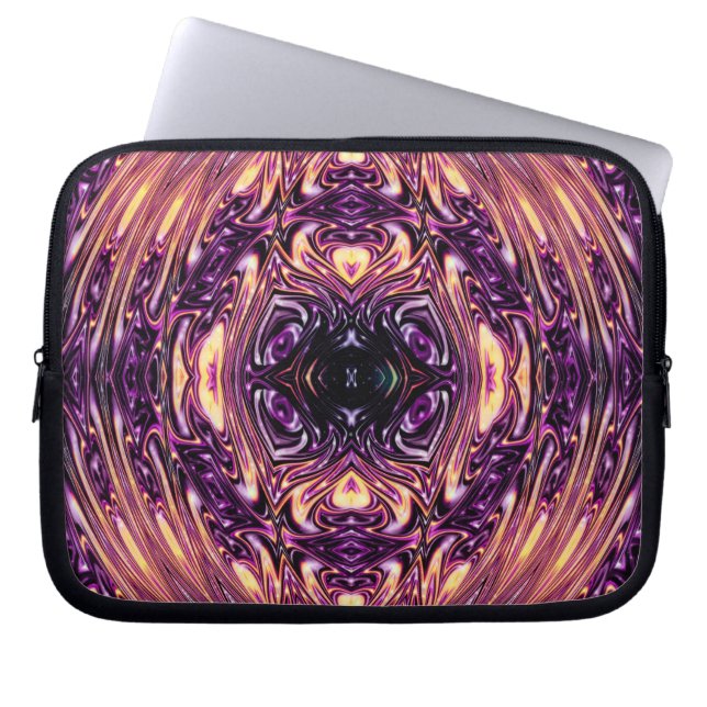 Garden of Purple Flowers in Sunlight Fractal Laptop Sleeve (Front)
