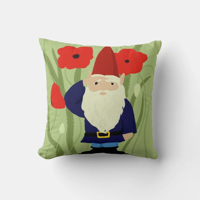 Garden of Remembrance Gnome Throw Pillow (Front)
