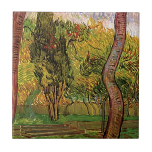 Garden of Saint-Paul Hospital by Vincent van Gogh Ceramic Tile