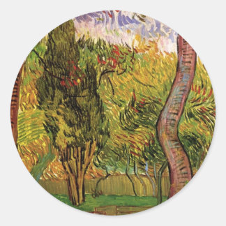 Garden of Saint-Paul Hospital by Vincent van Gogh Classic Round Sticker