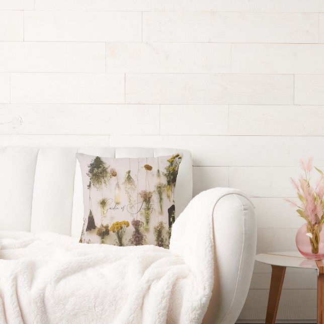 Garden of Serenity Colourful Flower's Throw Pillow (Couch)