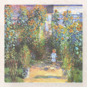 Garden of the Artist at Vetheuil - Claude Monet Glass Coaster