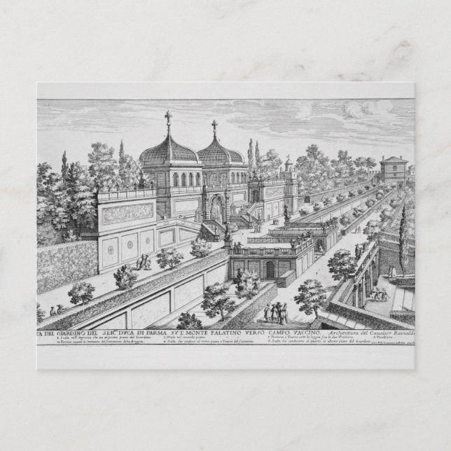 Garden of the Duke of Parma on the Palatine Hill, Postcard (Front)
