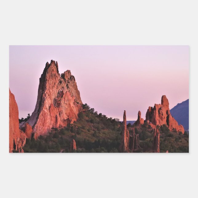 Garden of the Gods at Sunset Rectangular Sticker (Front)