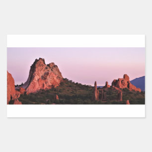 Garden of the Gods at Sunset Rectangular Sticker