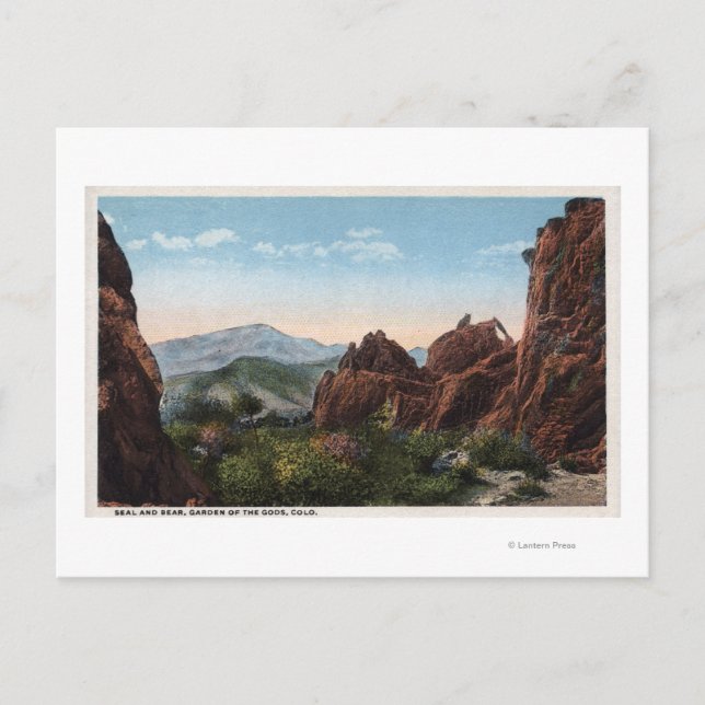 Garden of the Gods, Colorado - Seal and Bear Postcard (Front)
