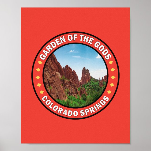Garden of the Gods Colorado Springs Badge Poster (Front)