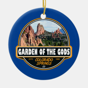 Garden of the Gods Colorado Springs Travel Emblem Ceramic Ornament