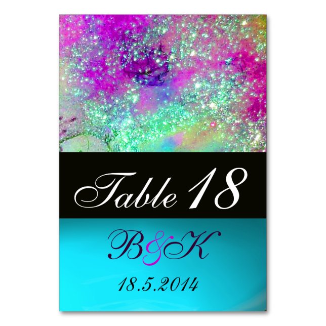 GARDEN OF THE LOST SHADOWS BLUE PURPLE PINK FLORAL TABLE NUMBER (Front)