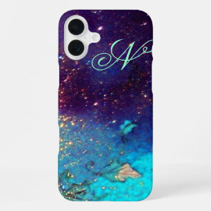 GARDEN OF THE LOST SHADOWS -Blue Turquase Monogram iPhone Case