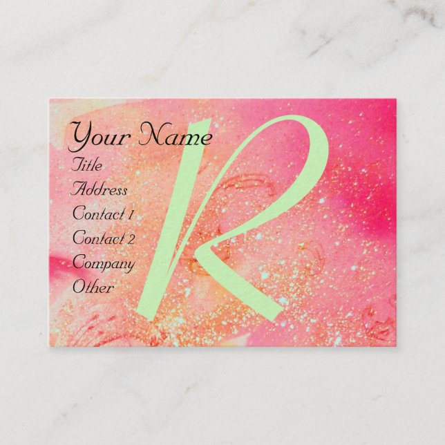 GARDEN OF THE LOST SHADOWS -BUTTERFLY MONOGRAM BUSINESS CARD (Front)