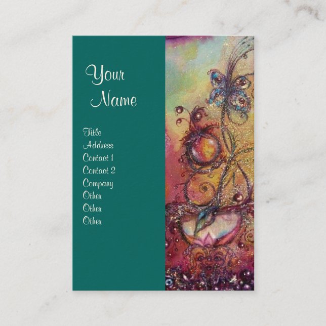 GARDEN OF THE LOST SHADOWS - BUTTERFLY PLANT BUSINESS CARD (Front)