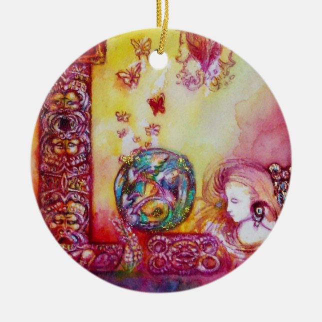 GARDEN OF THE LOST SHADOWS- BUTTERFLY PLANT CERAMIC ORNAMENT (Front)