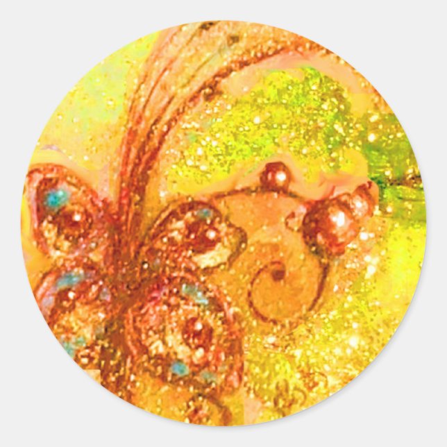 GARDEN OF THE LOST SHADOWS -BUTTERFLY PLANT CLASSIC ROUND STICKER (Front)