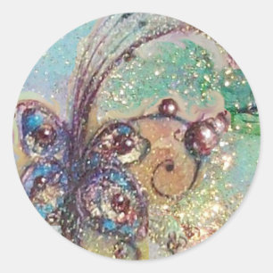 GARDEN OF THE LOST SHADOWS -BUTTERFLY PLANT CLASSIC ROUND STICKER