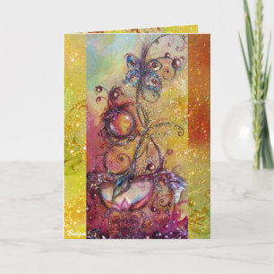 GARDEN OF THE LOST SHADOWS -BUTTERFLY PLANT yellow Holiday Card