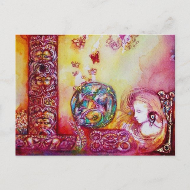 GARDEN OF THE LOST SHADOWS, FAERY AND BUTTERFLIES POSTCARD (Front)