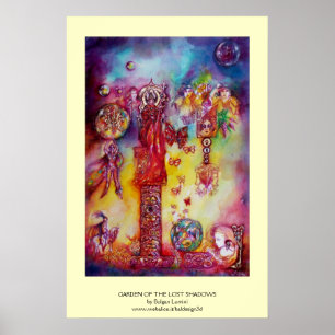 GARDEN OF THE LOST SHADOWS ,FAERY AND BUTTERFLIES POSTER