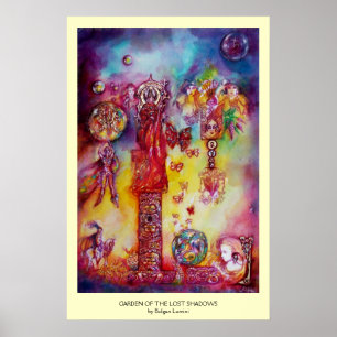 GARDEN OF THE LOST SHADOWS ,FAERY AND BUTTERFLIES POSTER