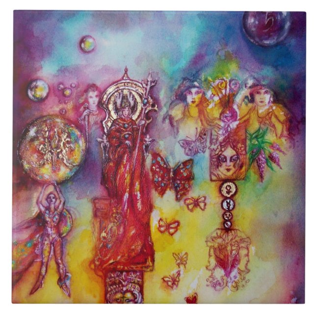 GARDEN OF THE LOST SHADOWS/FAIRIES AND BUTTERFLIES CERAMIC TILE (Front)