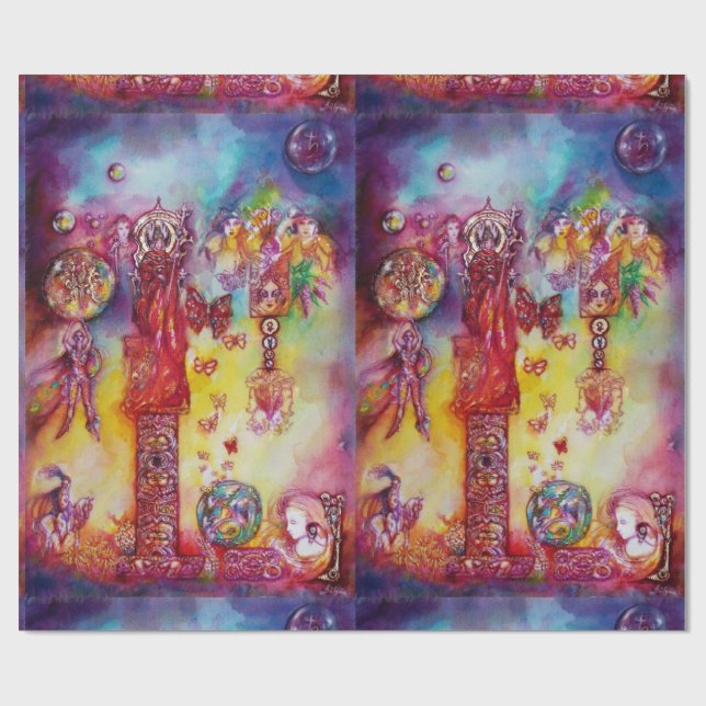 GARDEN OF THE LOST SHADOWS,FAIRIES AND BUTTERFLIES WRAPPING PAPER (Flat)