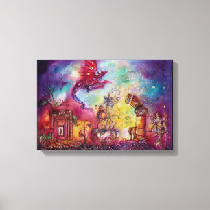 GARDEN OF THE LOST SHADOWS FLYING RED DRAGON CANVAS PRINT