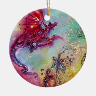 GARDEN OF THE LOST SHADOWS- FLYING RED DRAGON CERAMIC ORNAMENT