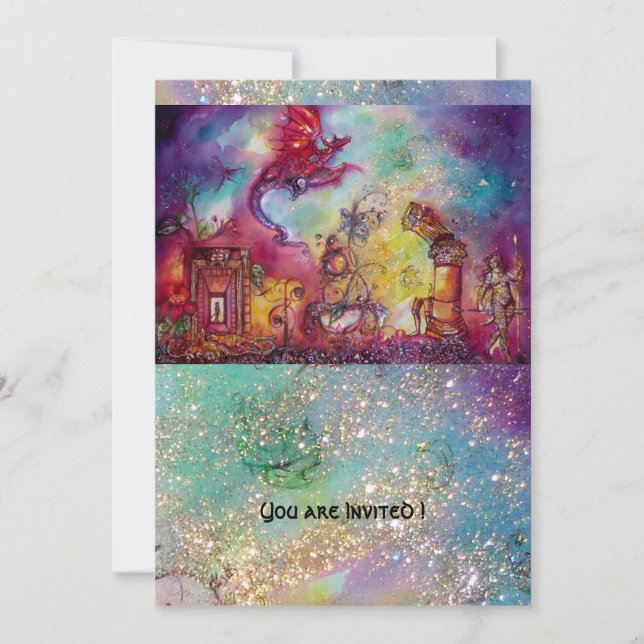 GARDEN OF THE LOST SHADOWS -FLYING RED DRAGON INVITATION (Front)