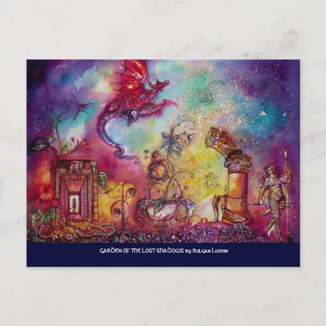 GARDEN OF THE LOST SHADOWS ,FLYING RED DRAGON POSTCARD (Front)