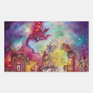 GARDEN OF THE LOST SHADOWS / FLYING RED DRAGON RECTANGULAR STICKER